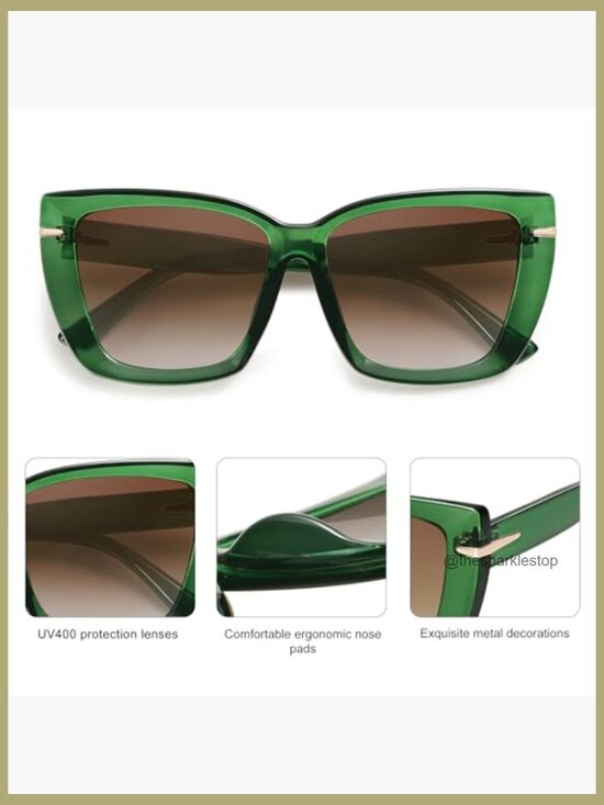 Oversized Cat Eye Sunglasses with UV400 Protection, Plastic Frames main image 6